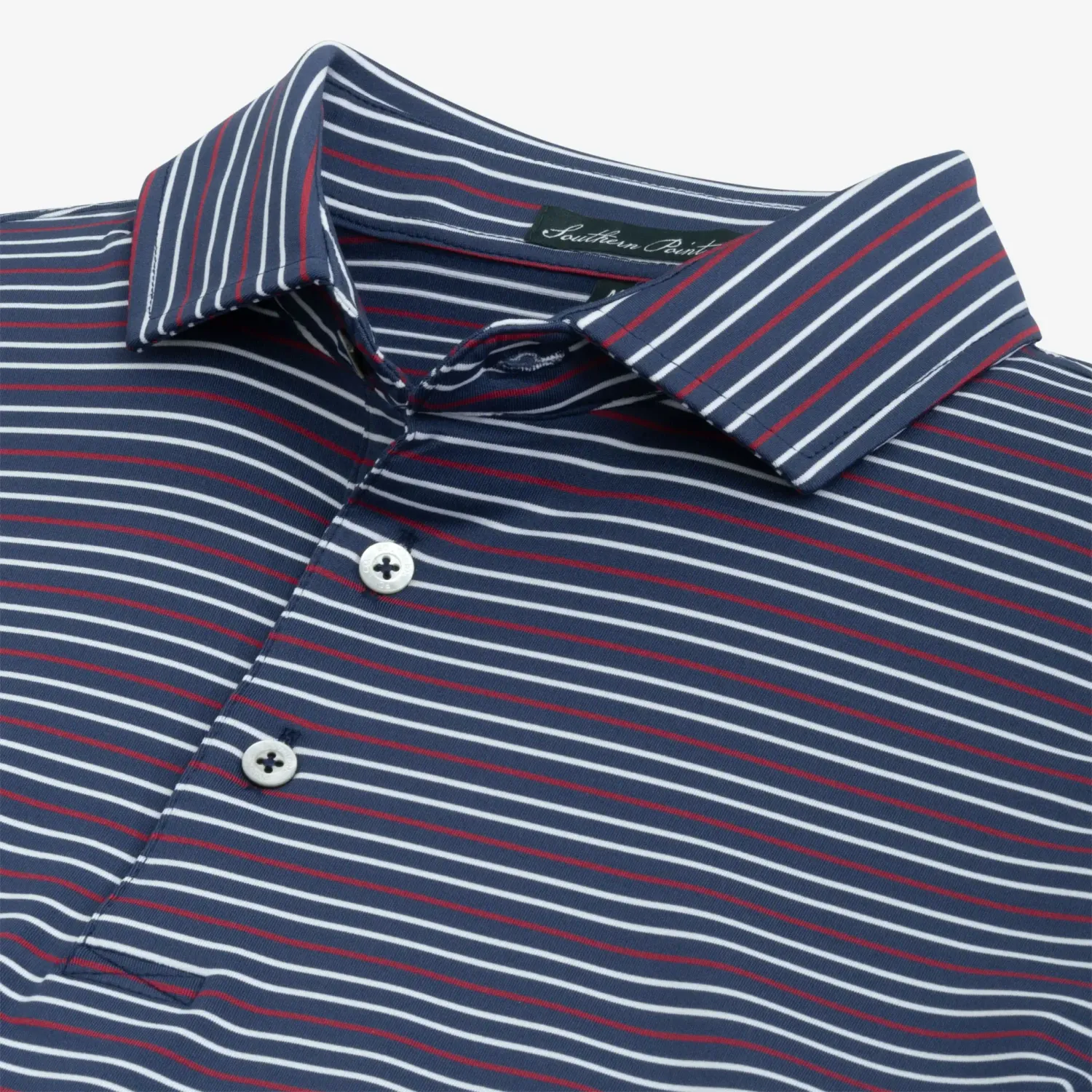 The Hillside Stripe Polo , Color: Midnight/Deep Red/White, Size: S