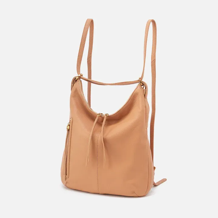 Merrin Convertible Backpack - PEBBLED LEATHER, Color: Sandstorm