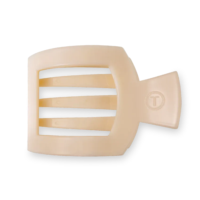 Teleties - Large Flat Square Hair Clip, Color: Almond Beige