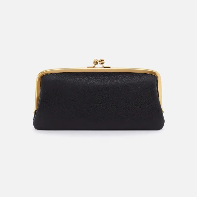 Cora Large Frame Wallet - Pebbled Leather, Color: Black