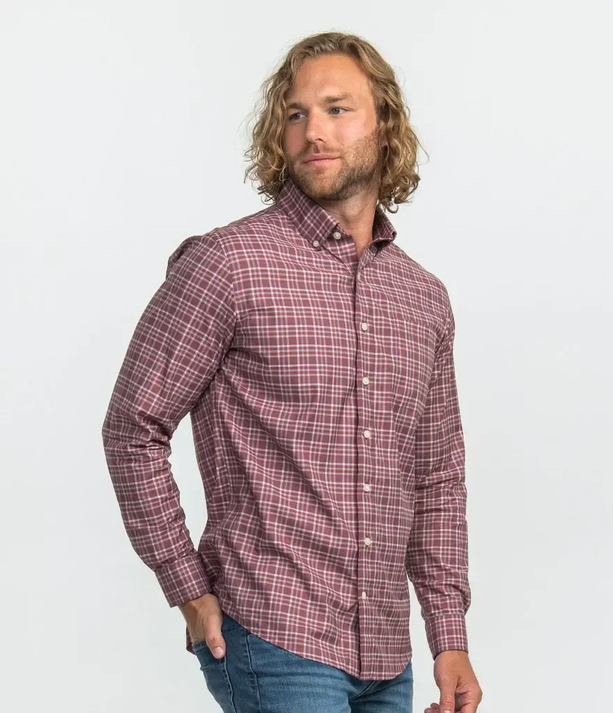 Samford Check LS, Color: Mahogany, Size: S