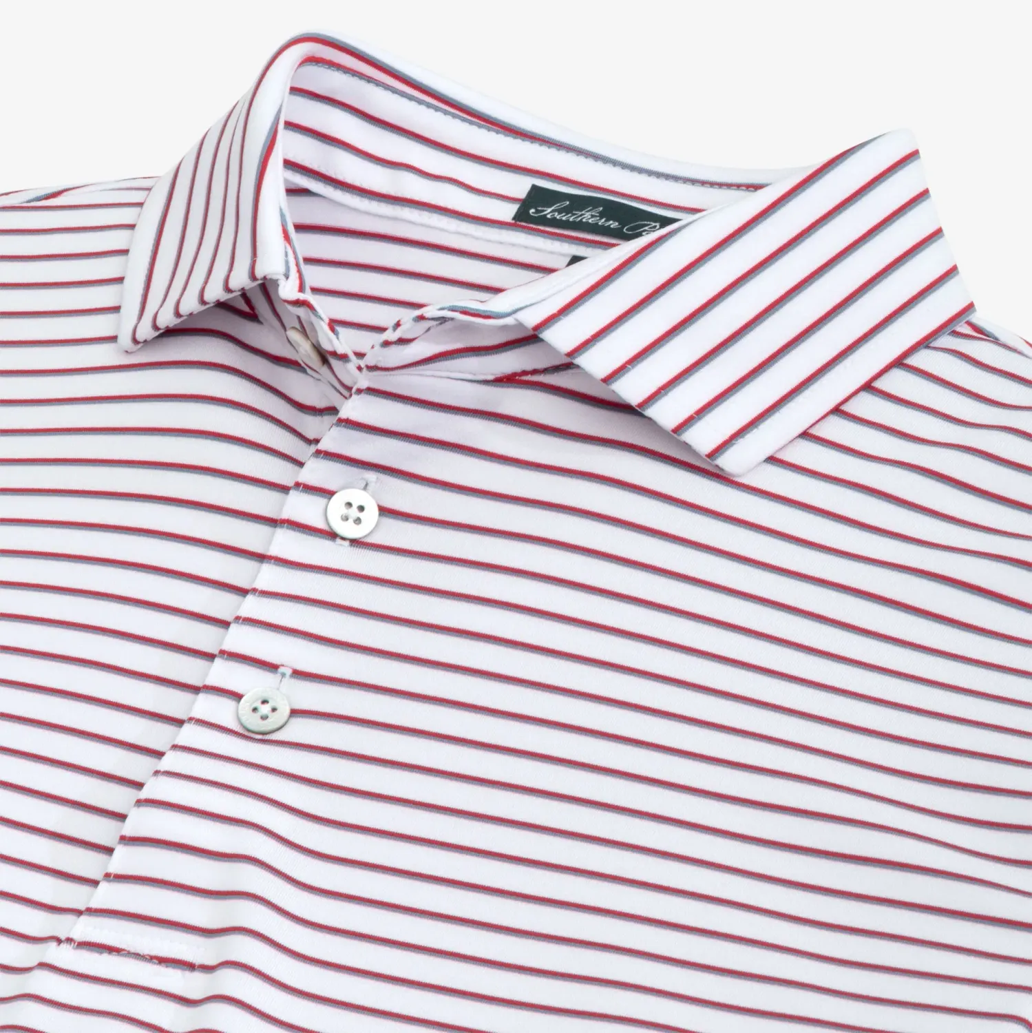 Youth Staduim Stripe Polo , Color: White/Crimson/Grey, Size: YXXS