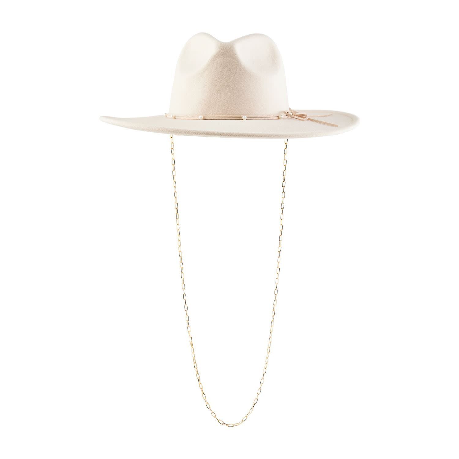 Chain Fedora, Color: Cream