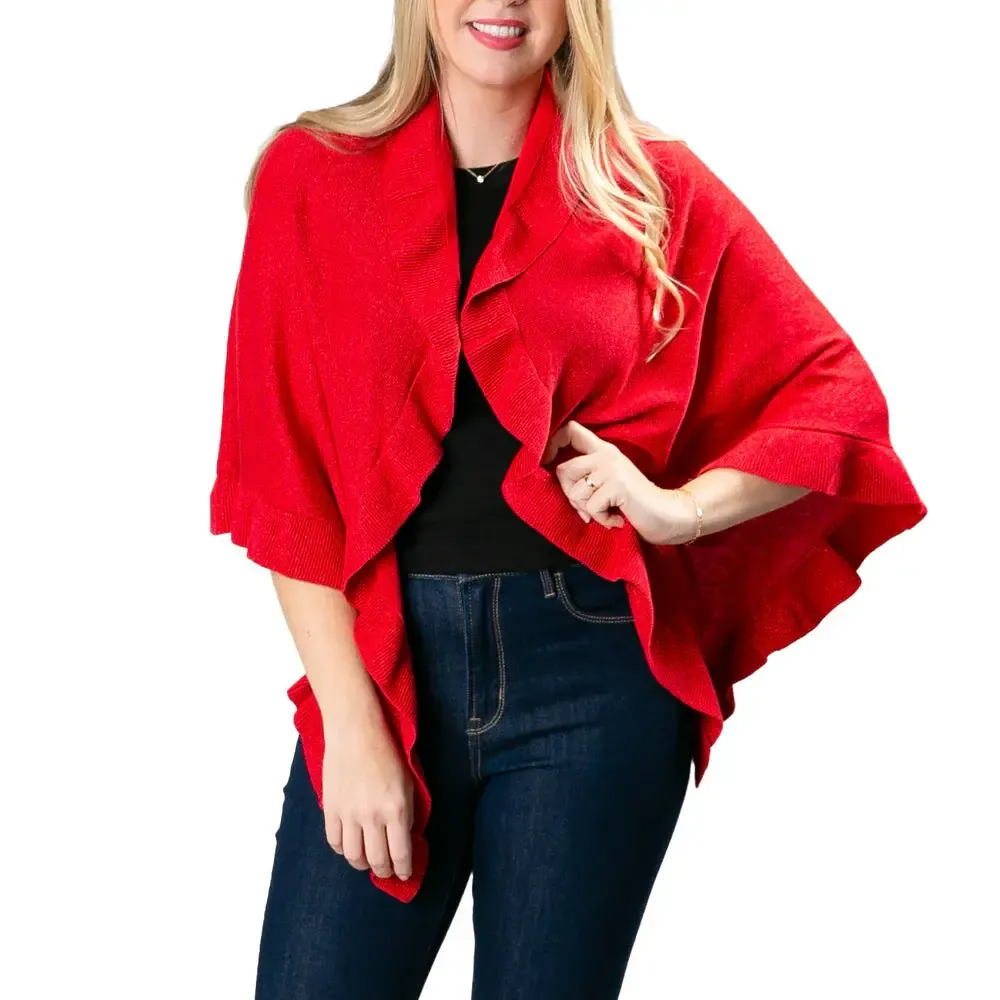 Ava Metallic Wrap O/S, Color: Tomato Red