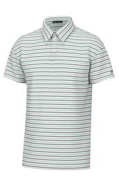 Humphrey Stripe Polo, Color: Light Green/Brown/White, Size: S
