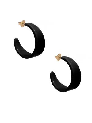 Georgia Hoop Earring, Color: Black