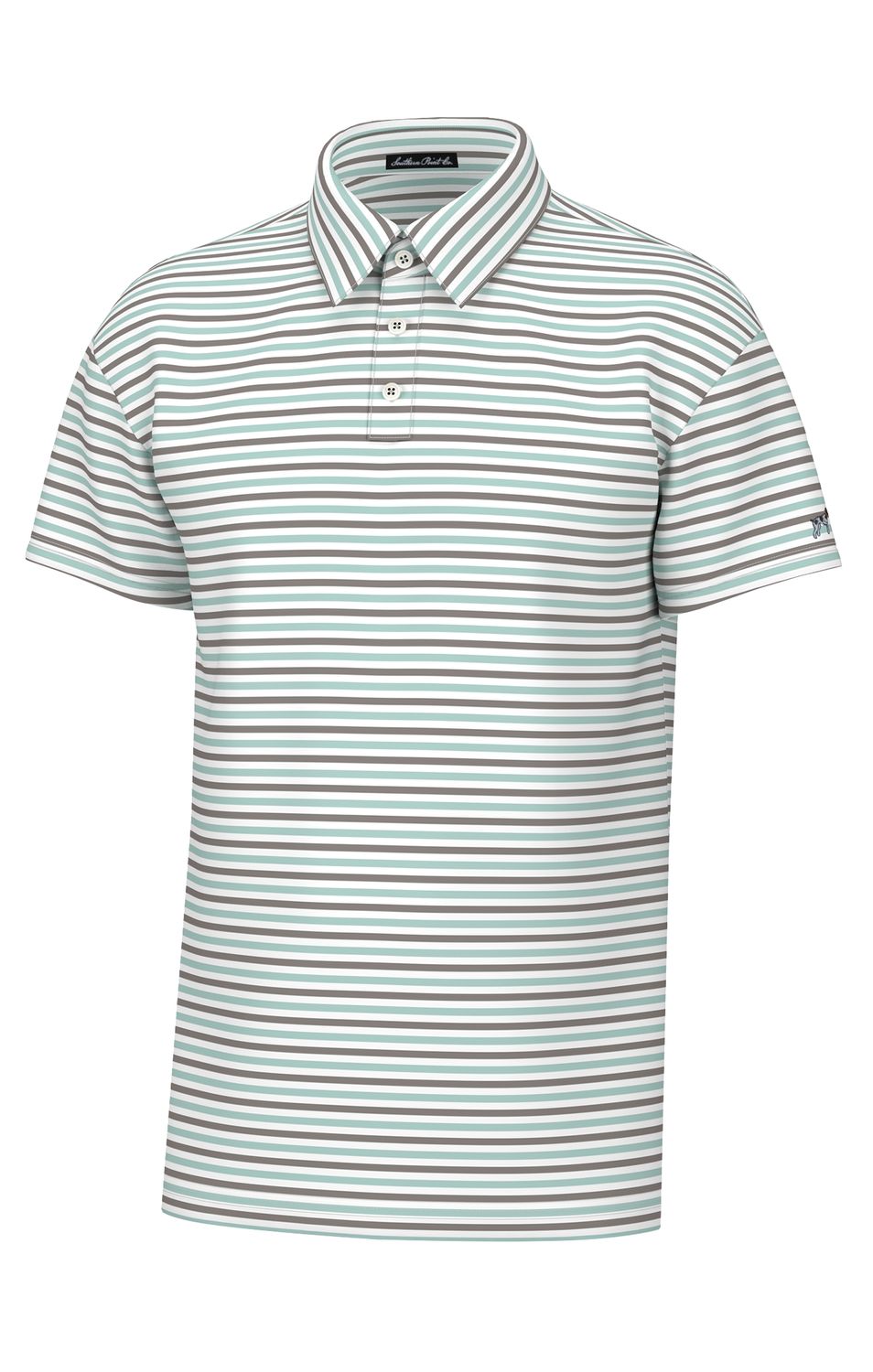 Youth Humphrey Stripe Polo, Color: Light Green/Brown/White, Size: YXXS
