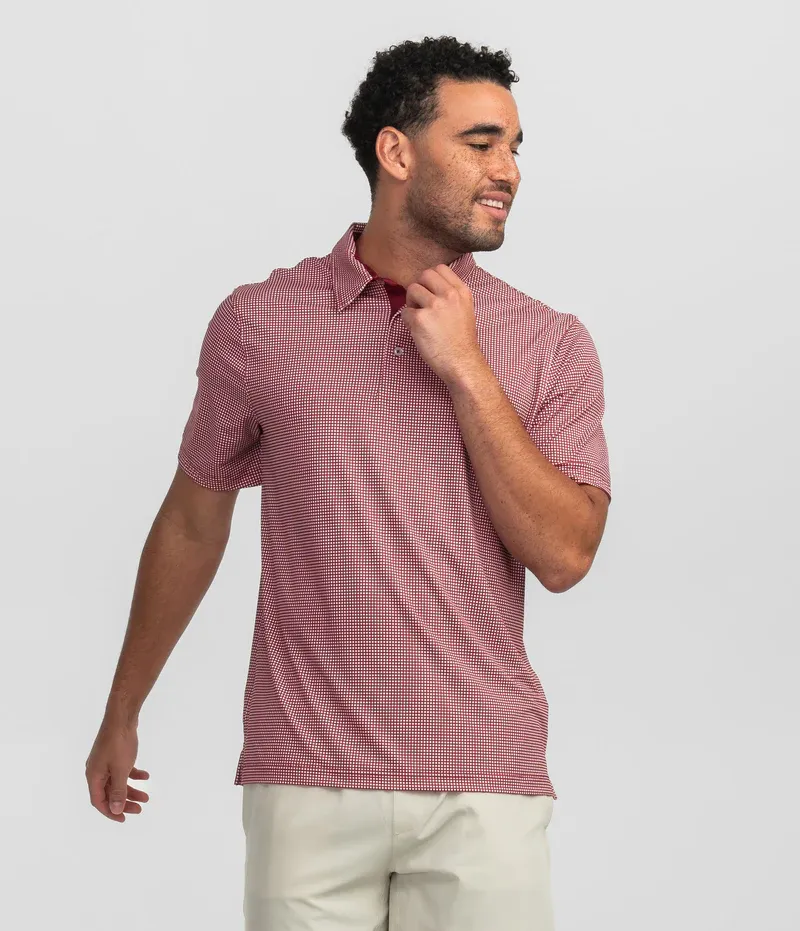 Gameday Printed Polo, Color: Patriot Red, Size: SM