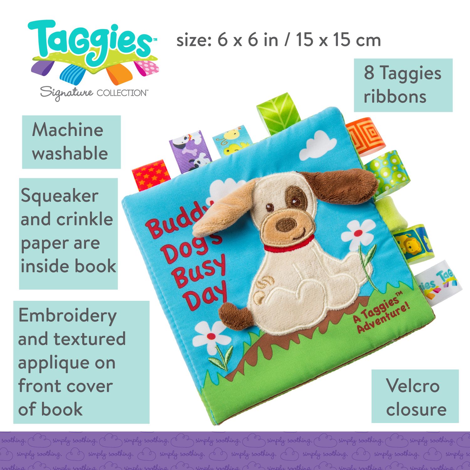Taggies Buddy Dog Soft Book – 6×6″