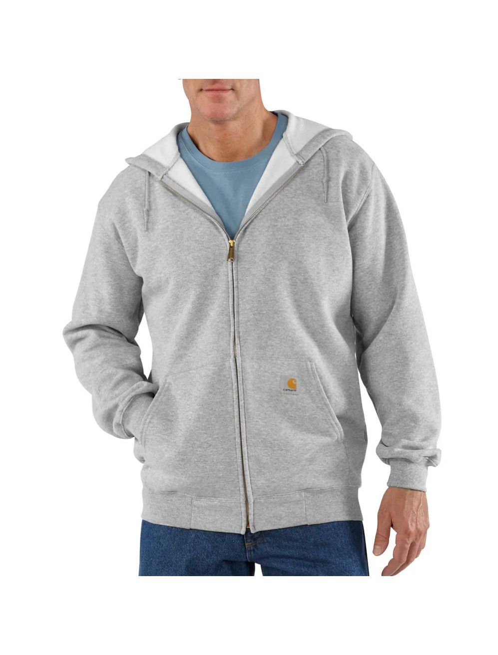 Loose Fit Midweight Hooded Zip-Front Sweatshirt