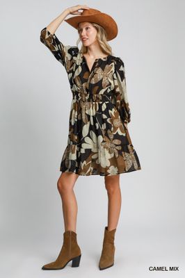 Long Sleeve Print Dress