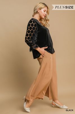 Lace Polkadot Velvet Top