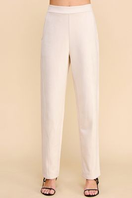 Soft Microsuede Pants with Seam Detailing