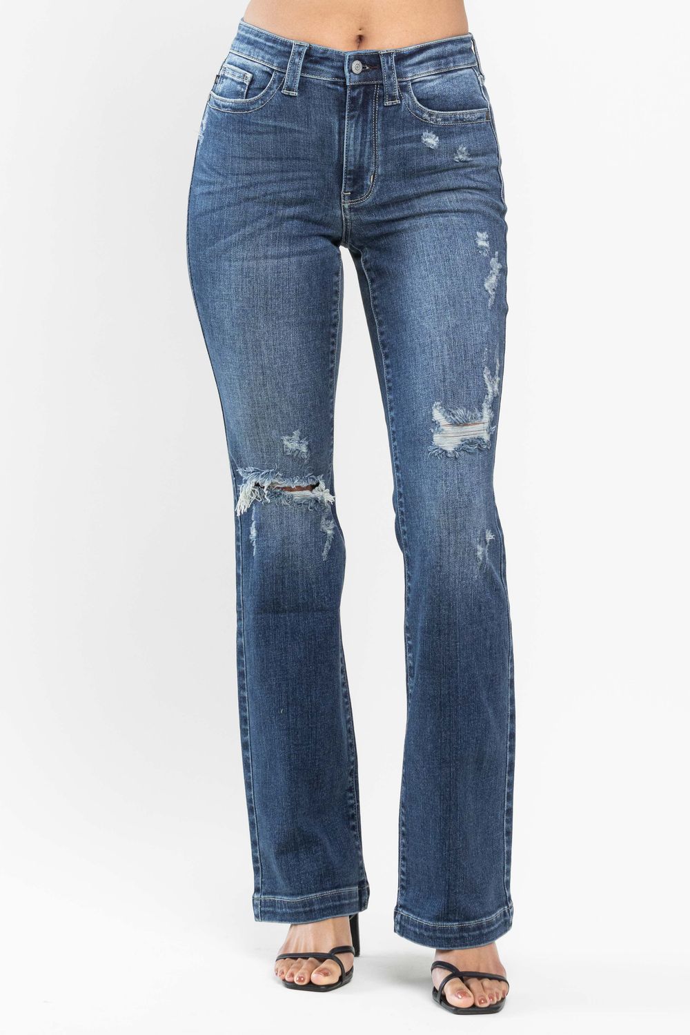 Mid Rise Hand Sand &amp; Destroy Bootcut
