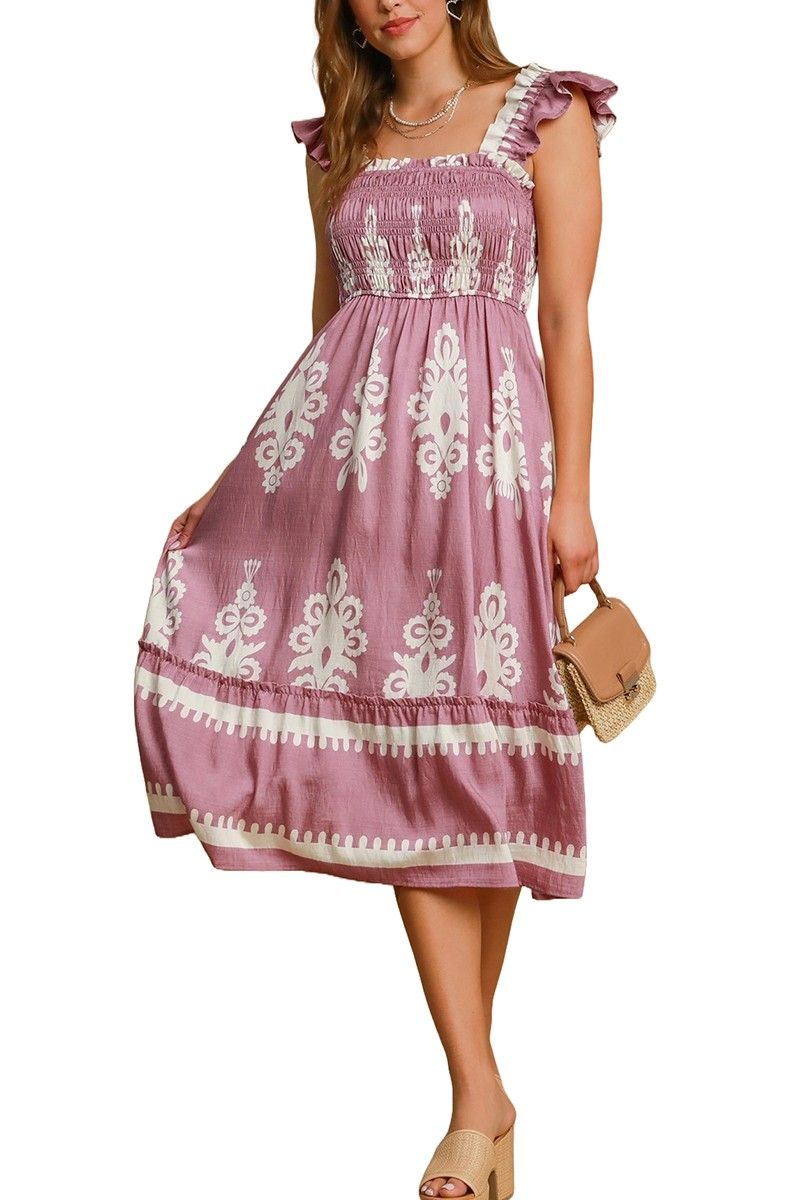 Border Print A-Line Sundress