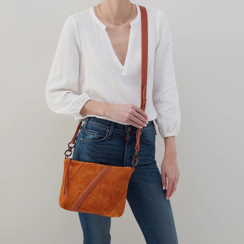 Tripp Medium Crossbody- Suede With Whipstitch