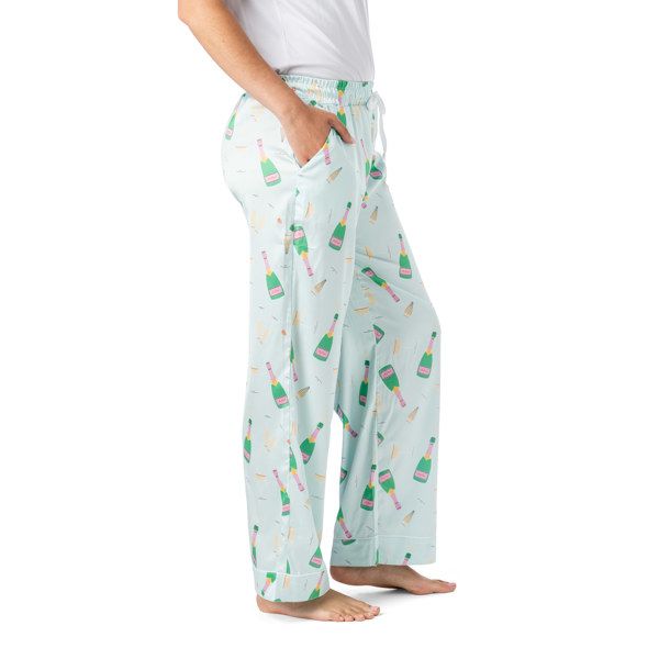 Boots &amp; Bubbles Satin Pajama Pants, Print: Best of the Brunch, Size: XLG