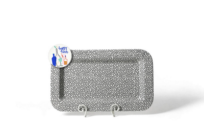 Black Small Dot Mini Entertaining Rectangle Platter