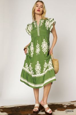 Boarder Print Midi Dress