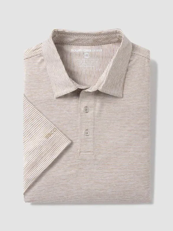 Heather Madison Stripe Polo, Color: Bourbon, Size: S