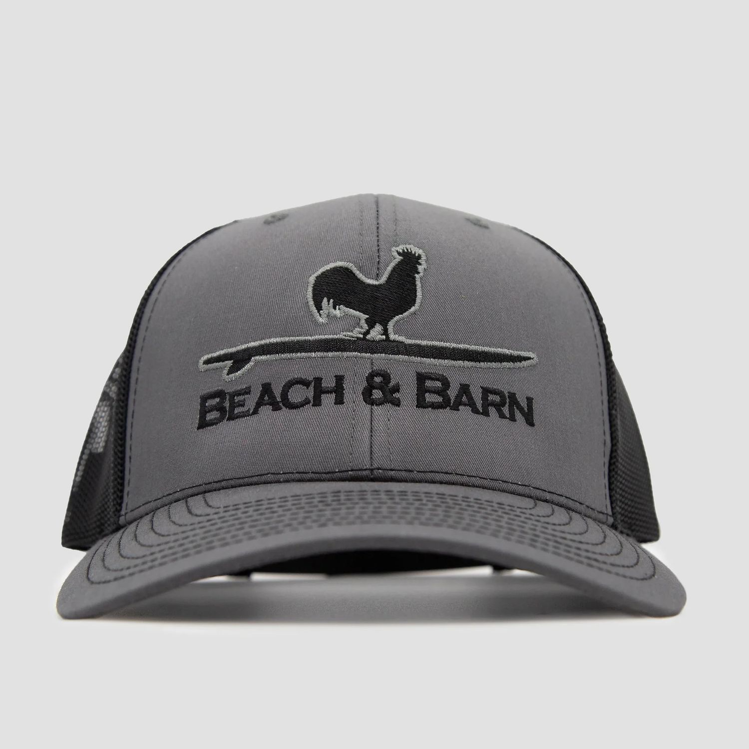 Surfing Rooster Snapback Hat, Color: Charcoal/Black, Size: OSFM