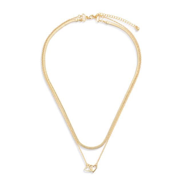Layered Heart Gold Necklace