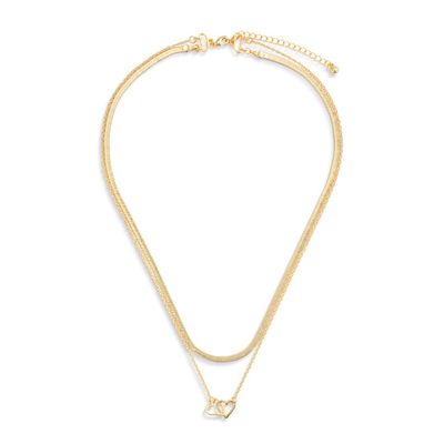 Layered Heart Gold Necklace