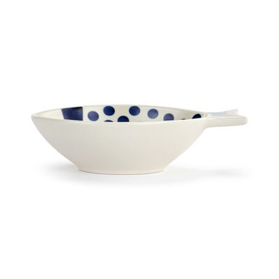 Blue and White Dot Fish Ceramic Hand Painted Candy Dish