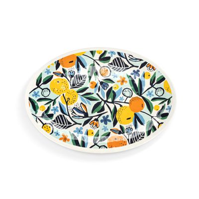 Citrus Blooms Bamboo Large Melamine Oval Platter - 20x14in
