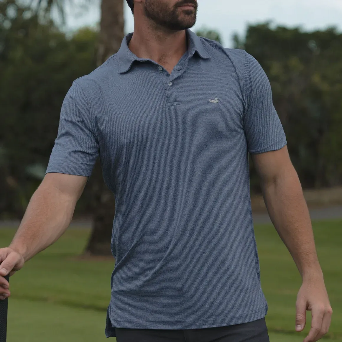  Biscayne Heather Performance Polo, Color: Navy, Size: S
