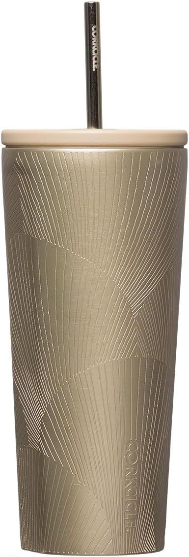 Cold Cup Insulated Tumbler with Straw - 24oz, Color: Champagne Dream