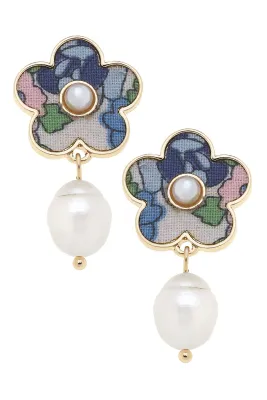Penelope Vintage Floral Pearl Flower Earrings