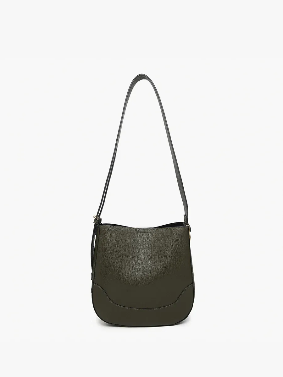 Poppy Vegan Paneled Crossbody, Color: Black