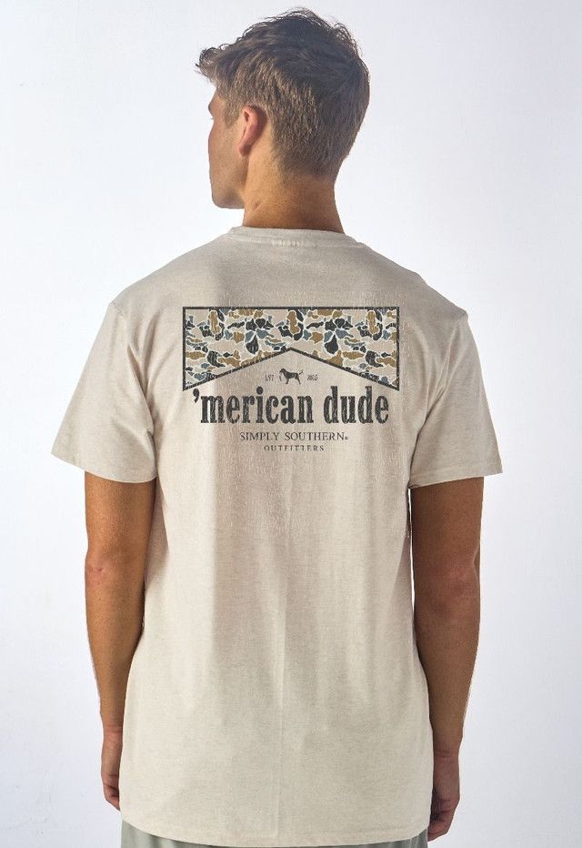 &#39;Merican Dude Camo Border Short Sleeve T-Shirt