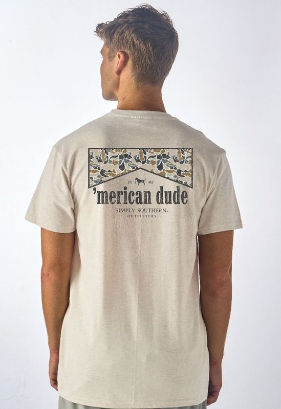 &#39;Merican Dude Camo Border Short Sleeve T-Shirt