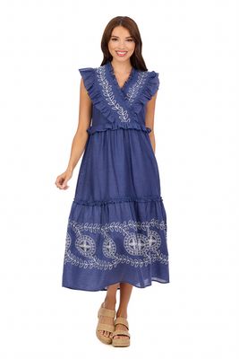 Radford Embroidered Midi Dress