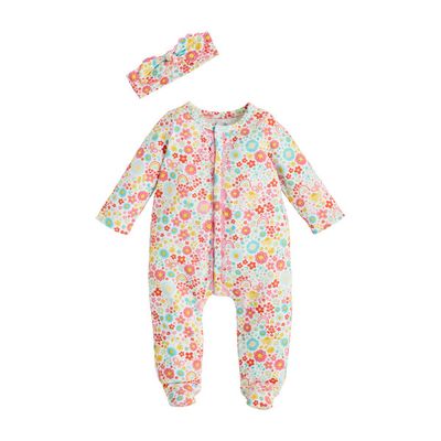 Rainbow Floral Baby Sleeper Set