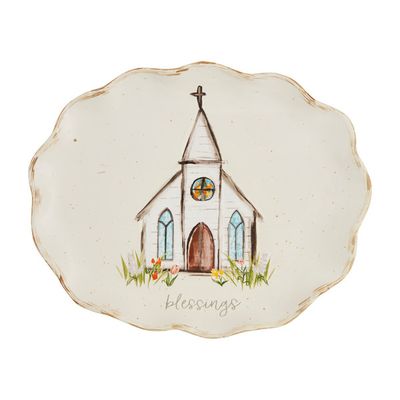 Stoneware Scallop Edge Platter