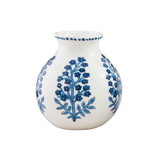 Large Blue Floral Print Vase