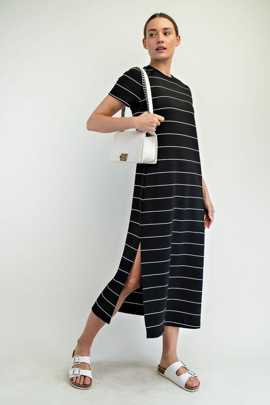 Modal Scuba Stripe Maxi Dress