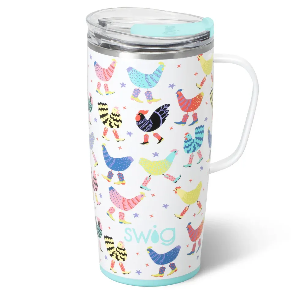 Travel Mug 22oz, Color: Funky Chicken, Size: 22oz
