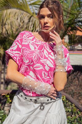 Tropical Printed Knit Top