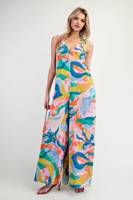 Plus - V-Neck Jumpsuit