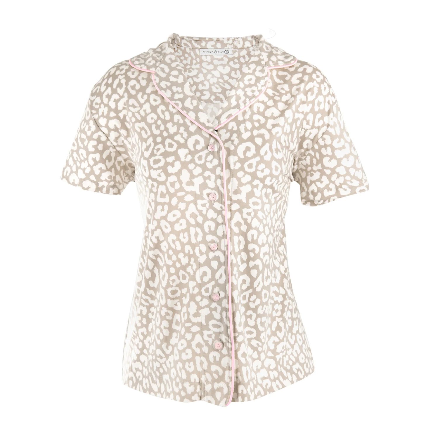 Leopard Notch Collar Top