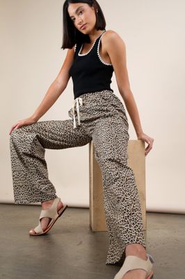 Animal Print Linen Pants