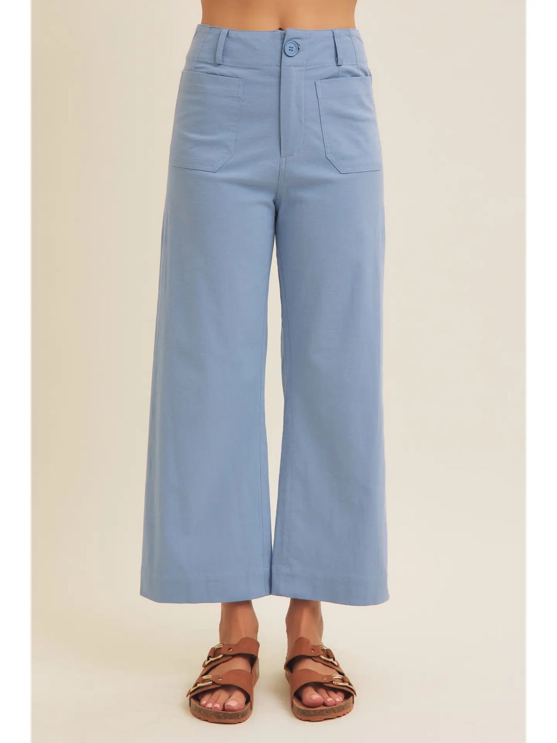 Cotton Linen Stretchy Ankle-Length Pants