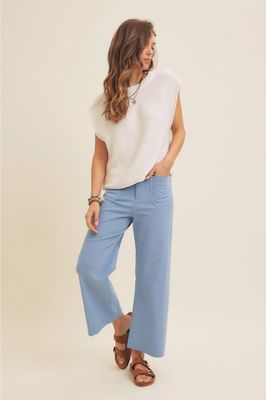 Cotton Linen Stretchy Ankle-Length Pants