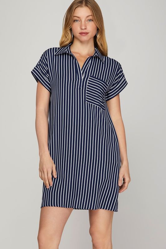 Woven Shirt Mini Dress