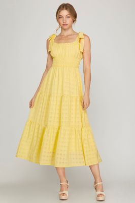 Woven Midi Teired Dress