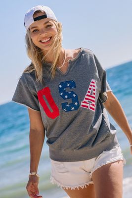 USA Embroidery Logo French Terry Top